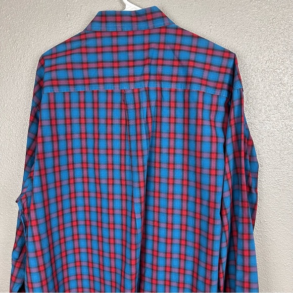 Cinch Long Sleeve Button Down Shirt Men’s XXL Blue/Red Western - Picture 8 of 12